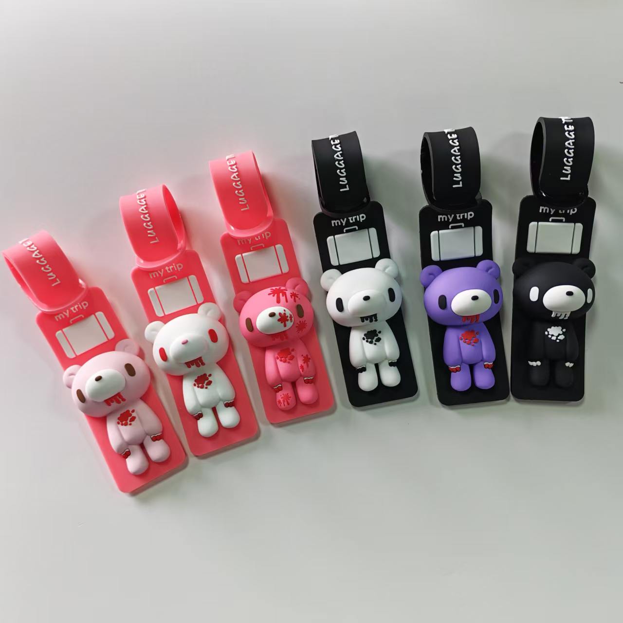 Travel Backpack Anti Theft - Cute Cartoon Bear Silicone Luggage Tag,