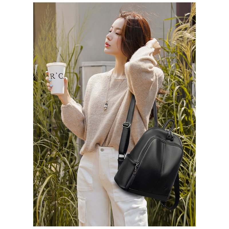 New Korean Soft pu Leather Lar - Travel Backpack Anti Theft 评论和价格